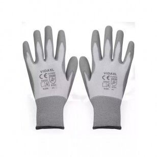 Work gloves coated with polyurethane gray (full palm)