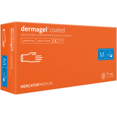 Gloves latex without powder DermaGel PF, 100 pcs 1