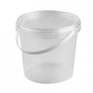 Plastic buckets with lids of various sizes