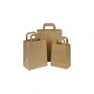 Brown Flat bags with handles, 320 x 170 x 390