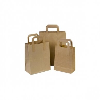 Brown Flat bags with handles, 320 x 200 x 340