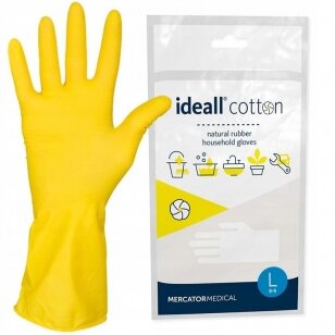 Disposable household gloves yellow, 1 pair