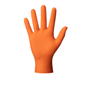 Перчатки нитриловые одноразовые, удлиненные Ideal Grip + оранжевые, 50шт.