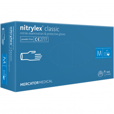 Перчатки нитриловые одноразовые, Nitrylex Classic 100шт. 1