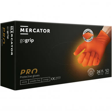 Перчатки нитриловые одноразовые, удлиненные Ideal Grip + оранжевые, 50шт. 1