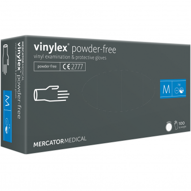 Disposable vinyl gloves without powder (transparent) 100, pcs 1